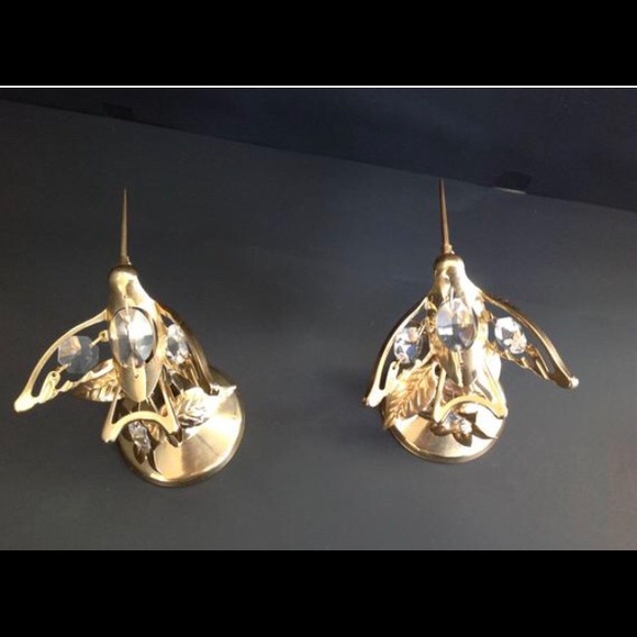 Vintage Austrian Crystal 24K Gold Plated Humming - Picture 6 of 9